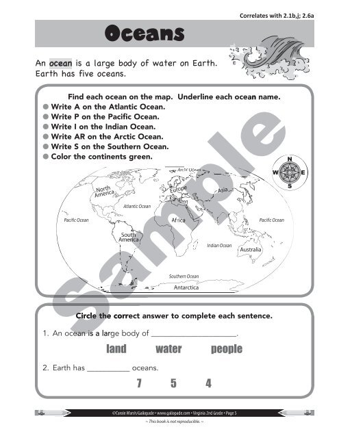 Virginia Experience 2nd Grade Solution Focus on the United States of America