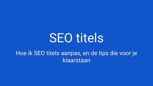 SEO titels