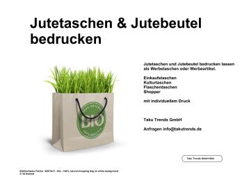 Jutetaschen bedrucken Jutebeutel mit Logo als Werbeartikel