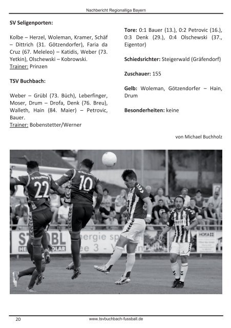 Stadionzeitung TSV Buchbach - 1.FC Schweinfurt 05