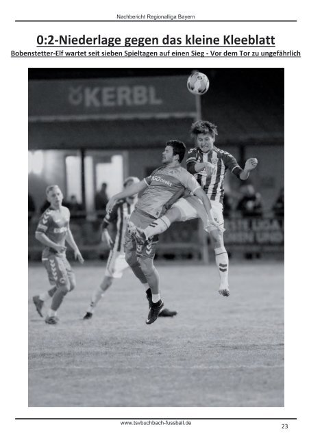 Stadionzeitung TSV Buchbach - 1.FC Schweinfurt 05