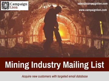 Mining Industry Mailing List | Mining Company Email List