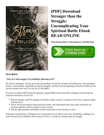 [PDF] Download Stronger than the Struggle: Uncomplicating Your Spiritual Battle Ebook READ ONLINE