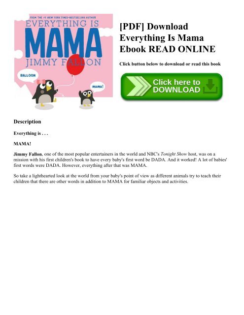 Pdf Download Everything Is Mama Ebook Read Online