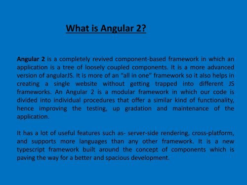 Angular 2 Interview Questions and Answer for Experience