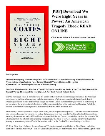 [PDF] Download We Were Eight Years in Power: An American Tragedy Ebook READ ONLINE