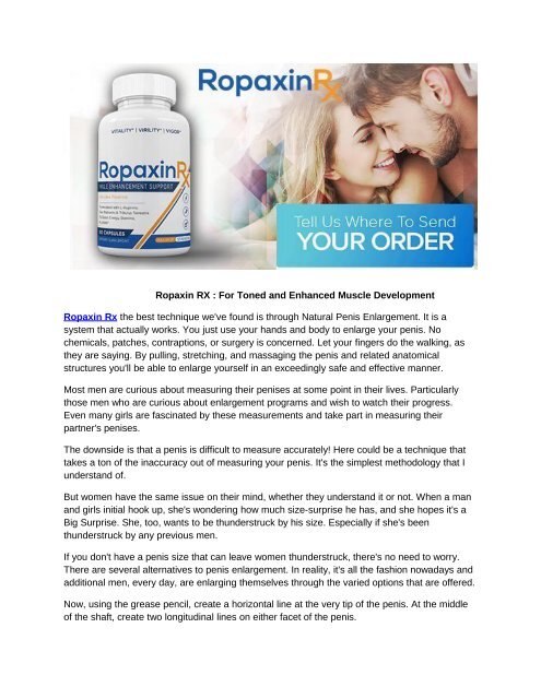 Ropaxin RX : Ultimate Male Performance Enhancement Pill