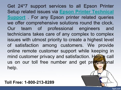 Call 1-800-213-8289 Epson Printer Customer Support Number for help