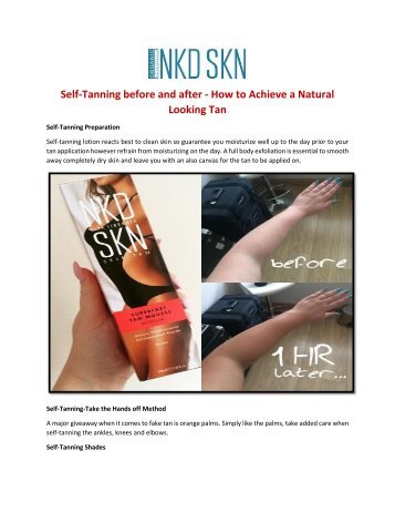 Self-Tanning before and after - How to Achieve a Natural Looking Tan