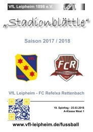 Stadionblaettle_19_Spieltag_FC_Reflexa_Rettenbach