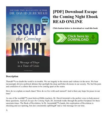 [PDF] Download Escape the Coming Night Ebook READ ONLINE