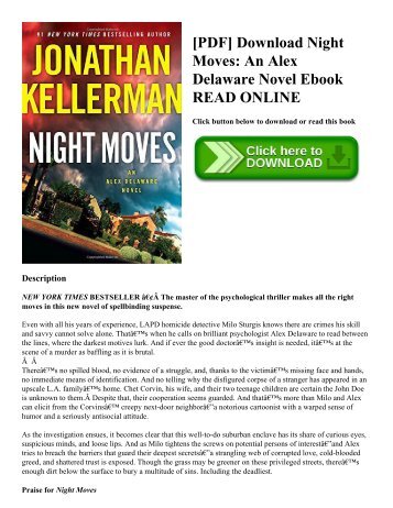 [PDF] Download Night Moves: An Alex Delaware Novel Ebook READ ONLINE