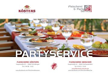 Fleischerei Kösters & Mescher - Partyservice-Broschüre