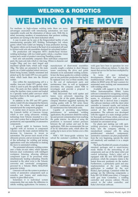 Manufacturing Machinery World April 2018