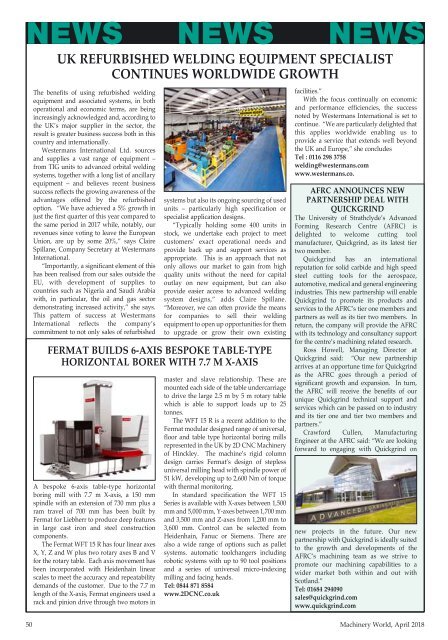 Manufacturing Machinery World April 2018