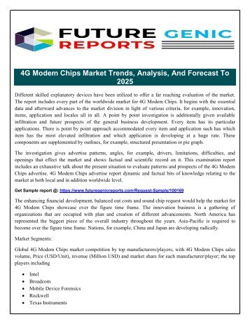 4G Modem Chips Market - Know about How the Market Witnessed Substantial Growth in Near Future