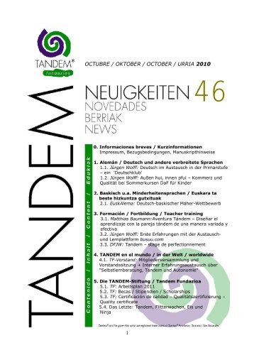 Tandem-Neuigkeiten 46oct10