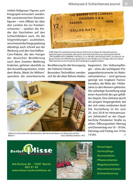 Nikolassee & Schlachtensee Journal Nr.  2/1018