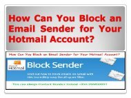 How Can You Block an Email Sender for Your Hotmail Account?