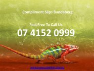 Compliment Slips Bundaberg