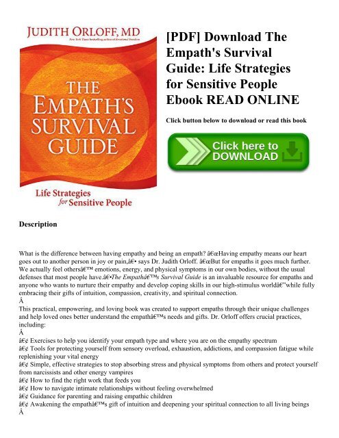 [PDF] Download The Empath's Survival Guide: Life Strategies for Sensitive People Ebook READ ONLINE