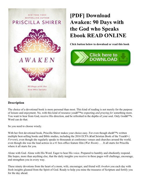 [PDF] Download Awaken: 90 Days with the God who Speaks Ebook READ ONLINE