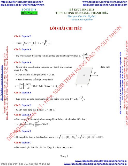 Bộ đề thi thử THPT QG 2018 Các môn TOÁN - LÍ - HÓA Các trường THPT Cả nước CÓ ĐÁP ÁN & LỜI GIẢI (Lần 2) [DC23032018]