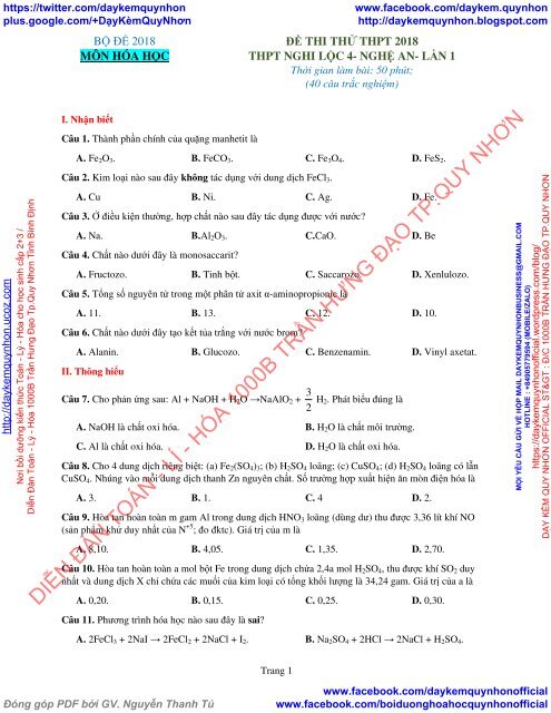 Bộ đề thi thử THPT QG 2018 Các môn TOÁN - LÍ - HÓA Các trường THPT Cả nước CÓ ĐÁP ÁN & LỜI GIẢI (Lần 2) [DC23032018]