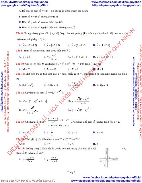 Bộ đề thi thử THPT QG 2018 Các môn TOÁN - LÍ - HÓA Các trường THPT Cả nước CÓ ĐÁP ÁN & LỜI GIẢI (Lần 2) [DC23032018]