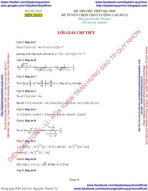 Bộ đề thi thử THPT QG 2018 Các môn TOÁN - LÍ - HÓA Các trường THPT Cả nước CÓ ĐÁP ÁN & LỜI GIẢI (Lần 2) [DC23032018]