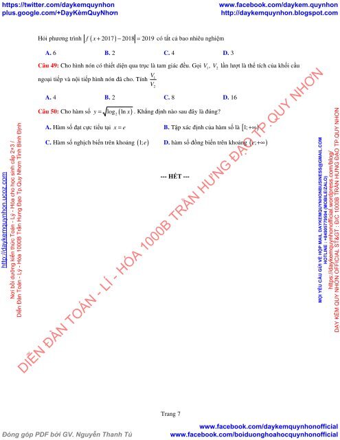 Bộ đề thi thử THPT QG 2018 Các môn TOÁN - LÍ - HÓA Các trường THPT Cả nước CÓ ĐÁP ÁN & LỜI GIẢI (Lần 2) [DC23032018]