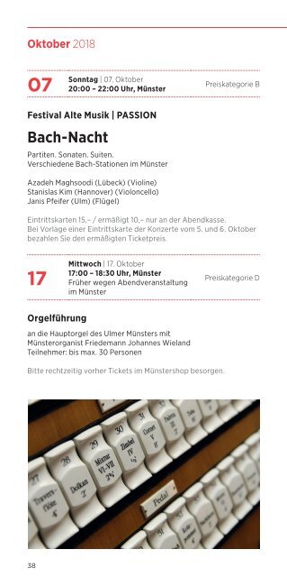 Musik im Ulmer Münster 2018