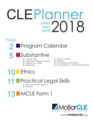 CLEPlanner  |  APRL MAY JUNE  |  2018