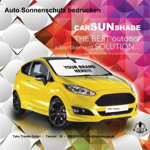Auto Sonnenschutz bedrucken als Werbeartikel mit Logo 