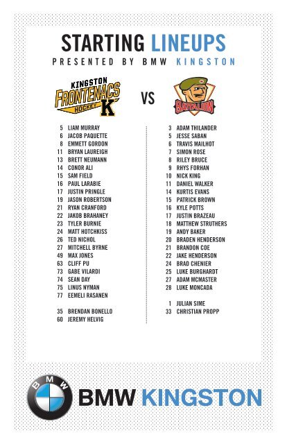 Kingston Frontenacs GameDay March 25, 2018