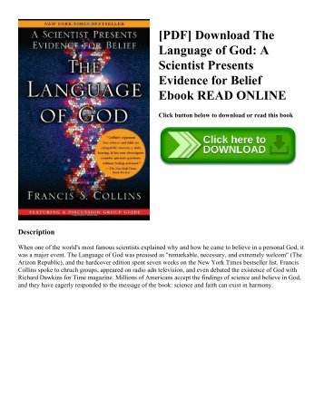 [PDF] Download The Language of God: A Scientist Presents Evidence for Belief Ebook READ ONLINE