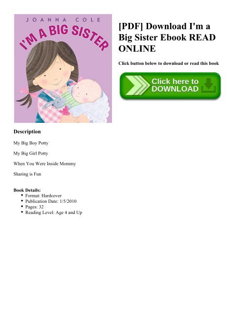 [PDF] Download I'm a Big Sister Ebook READ ONLINE
