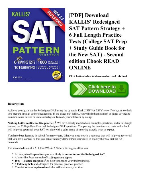 Pdf Download Kallis Redesigned Sat Pattern Strategy 6 - 