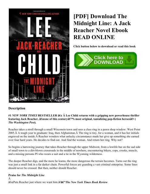 Pdf Download The Midnight Line A Jack Reacher Novel Ebook Read