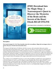 Into the Magic Shop A Neurosurgeons Quest to Discover the Mysteries of the Brain and the Secrets of the Heart