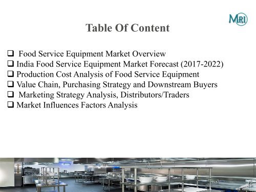 India Food Service Equipment Market Report