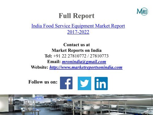 India Food Service Equipment Market Report