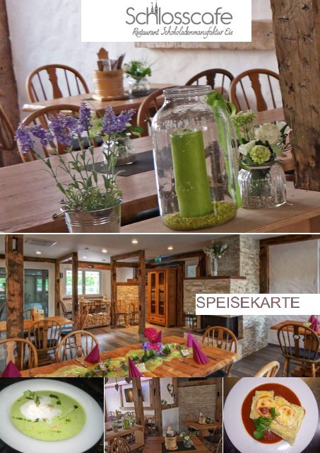 Speisekarte vom Schlosscafe Restaurant in Beuren