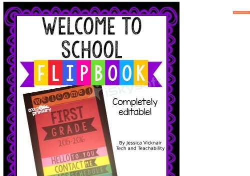 WelcometoSchoolEditableFlipbookFREEBIE