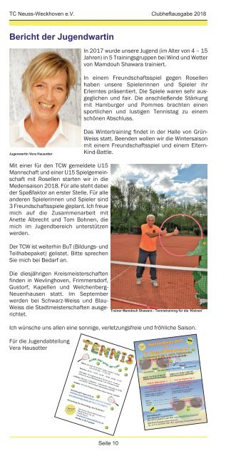 Clubheft des TCW - Ausgabe für 2018