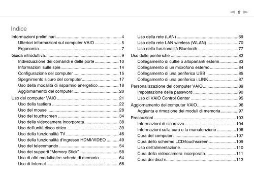 Sony VPCL11S1R - VPCL11S1R Mode d'emploi Italien