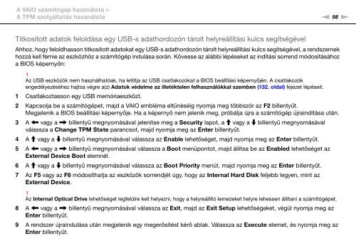 Sony VPCSB3M1R - VPCSB3M1R Mode d'emploi Hongrois