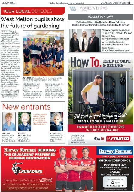 Selwyn Times: March 28, 2018