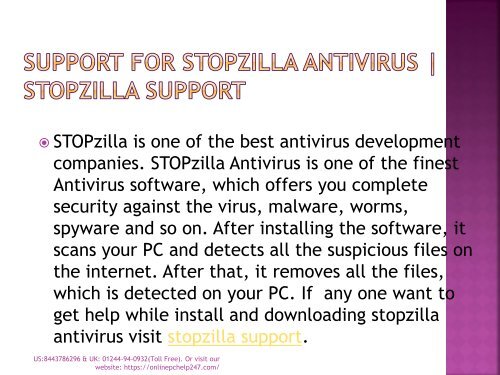 Support For StopZilla Antivirus | StopZilla Support