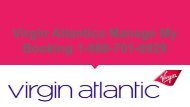 Virgin Atlantics Manage My Booking 1-888-701-8929